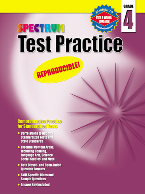 Title details for Spectrum Test Practice, Grade 4 by Spectrum - Available